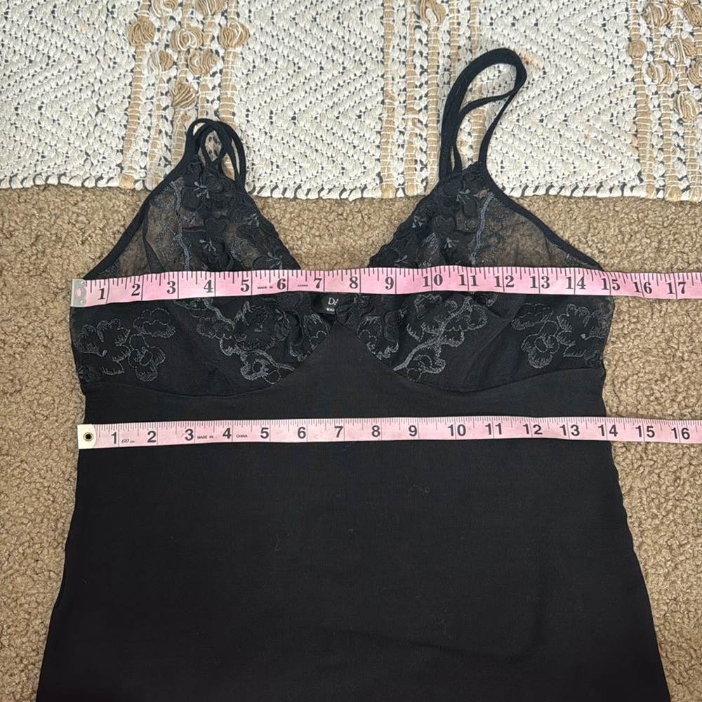 Dana Lace Black Camisole Silky Top Large - Picture 7 of 10